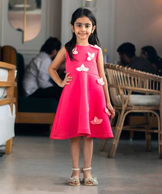 Pink neoprene dress 1