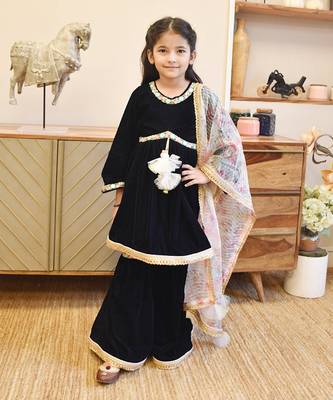 Blue kurti with plazo pant 1