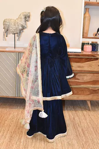 Blue kurti with plazo pant
