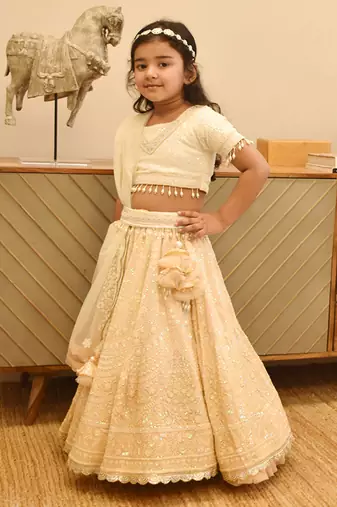 Beige lehenga set