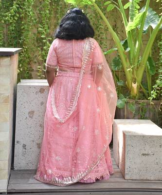 Pink thread lehenga set 2