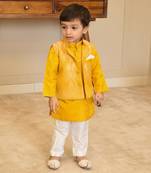 Multi coloured embroidered jacket set