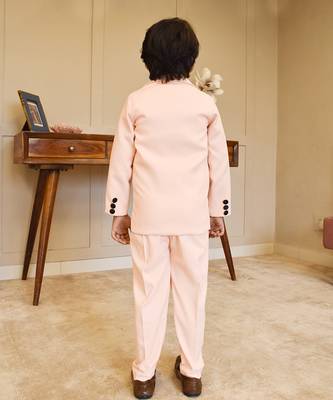 Peach coat with shirt and pant 2