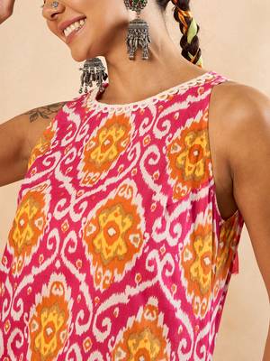 Winered woman pink geometric print sleeveless co-ord set 5