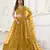 MUSTARD YELLOW NET FABRIC LEHENGA CHOLI WITH SEQUINS AND THREAD EMBROIDERY WORK