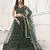 DARK GREEN NET FABRIC LEHENGA CHOLI WITH SEQUINS AND THREAD EMBROIDERY WORK