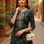 women green silk blend ethnic motifs printed straight kurta
