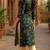 women green silk blend ethnic motifs printed straight kurta
