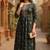 women green silk blend ethnic motifs printed straight kurta