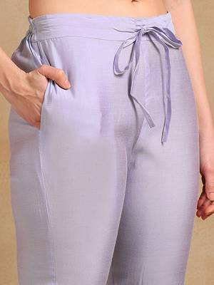 women purple silk blend solid embroidered straight regular kurta pant with dupatta 5