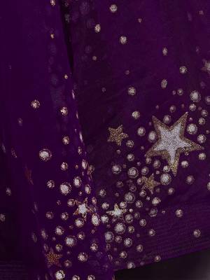 White Button Purple New Latest Star net Birthday Kids Gown for Girls Maxi Dress Gown 3