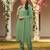 women green silk blend solid embroidered straight kurta pant with dupatta