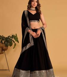 black georgette lehenga set choli with dupatta with zari embroidery