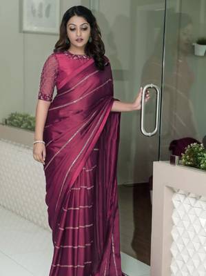 Trending designer saree with redymade  blouse 1