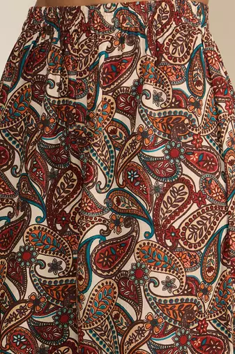 Winered woman brown paisley print sleeveless co-ord set