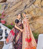 Black & White  Pashmina Style Cotton Blend Pack Of Combo Sarees For Women