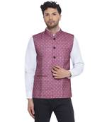Veera paridhaan cotton printed nehru jacket for men (pink)