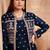 Blue Embroidered Georgette Stitched Straight Suit. Up To 42" Size