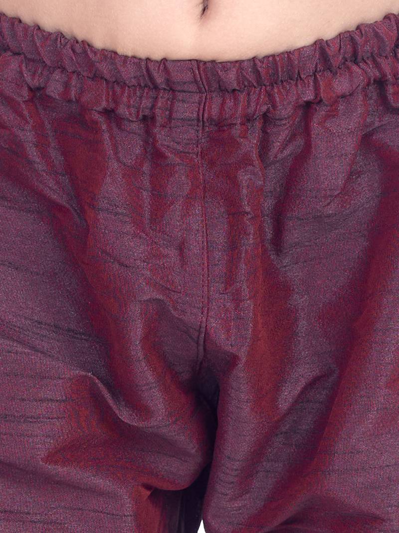 PehanaavaBoys Long Sleeve Ethnic Festive & Party Cotton Kurta Payjama  Sets Wine