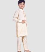 PehanaavaBoys Long Sleeve Ethnic Festive & Party Cotton Kurta Payjama  Sets Gold