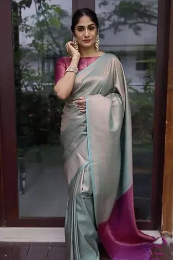 Faux Kanjivaram Pure Soft Lichi Silk Saree With Blouse Piece