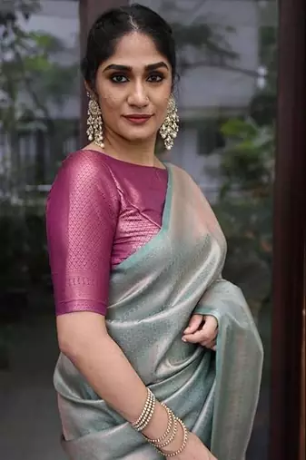 Faux Kanjivaram Pure Soft Lichi Silk Saree With Blouse Piece