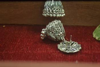 Designer oxidised jhumka earrings for women 3