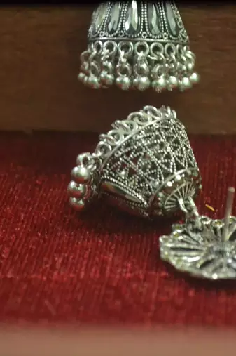 Designer oxidised jhumka earrings for women