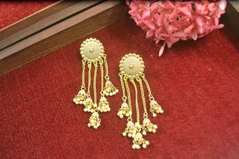 Designer long bahubali jhumka dangler stud earrings for women 1