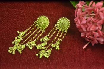 Designer long bahubali jhumka dangler stud earrings for women 1