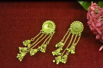 Designer long bahubali jhumka dangler stud earrings for women 2