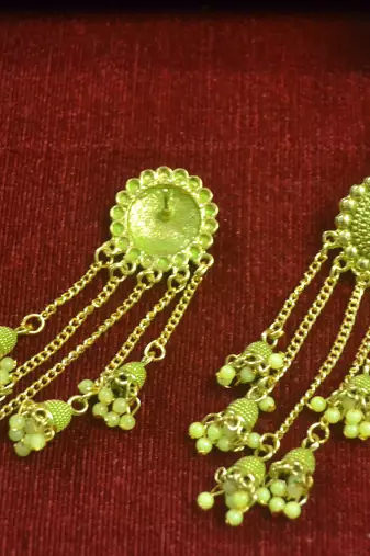 Designer long bahubali jhumka dangler stud earrings for women