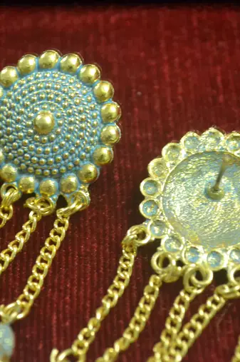Designer long bahubali jhumka dangler stud earrings for women