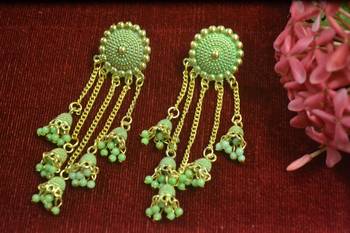 Designer long bahubali jhumka dangler stud earrings for women 3