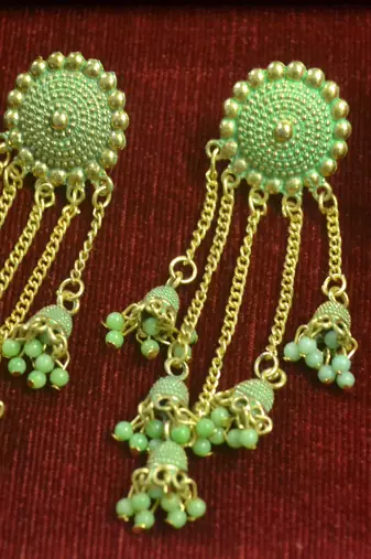 Designer long bahubali jhumka dangler stud earrings for women