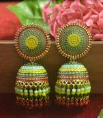 Designer multicolour meenakari beaded oxidised jhumka jhumki for women