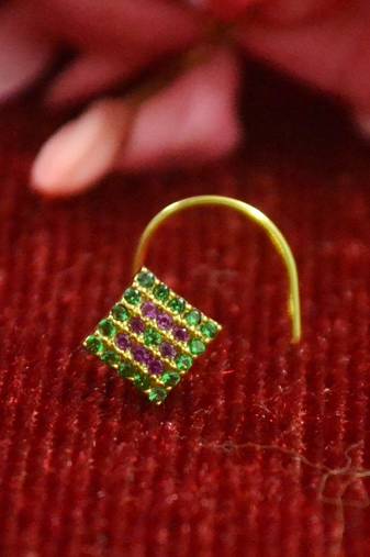 Designer multi premium diamond floral nosering nosepin for women