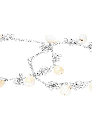 Oxidised Silver Clamshell Anklets 3
