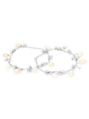 Oxidised Silver Clamshell Anklets 4