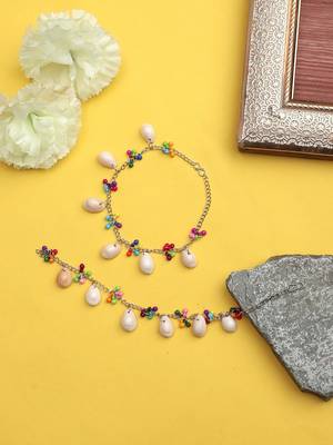 Multicolor Oxidised Clamshell Anklets 1