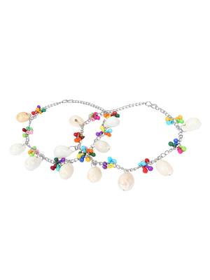 Multicolor Oxidised Clamshell Anklets 4