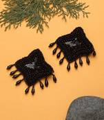 Black Star Woven Beads Earrings