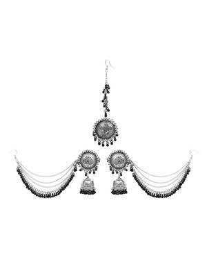Black Oxidised Maang Teeka Set 1