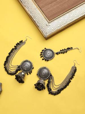 Black Oxidised Maang Teeka Set 2