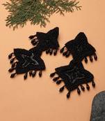 Black Star Woven Beads Earrings