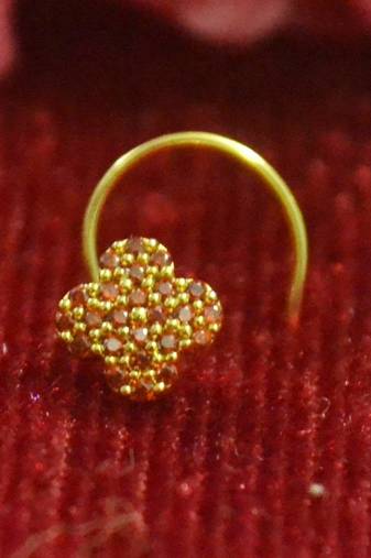 Designer multi premium diamond floral nosering nosepin for women