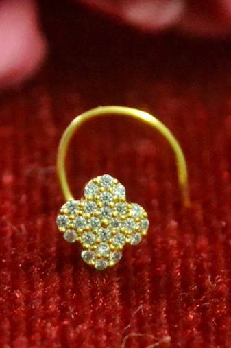 Designer multi premium diamond floral nosering nosepin for women