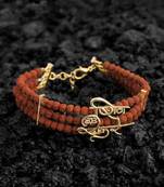 Healing om design rudraksha studded bracelet