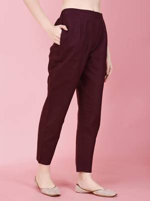 Women's Knee Length Cotton Blend Kurta Set With Net Dupatta (Maroon) (MAK87) 5