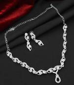 Graceful floral delicated austrian diamond necklace set